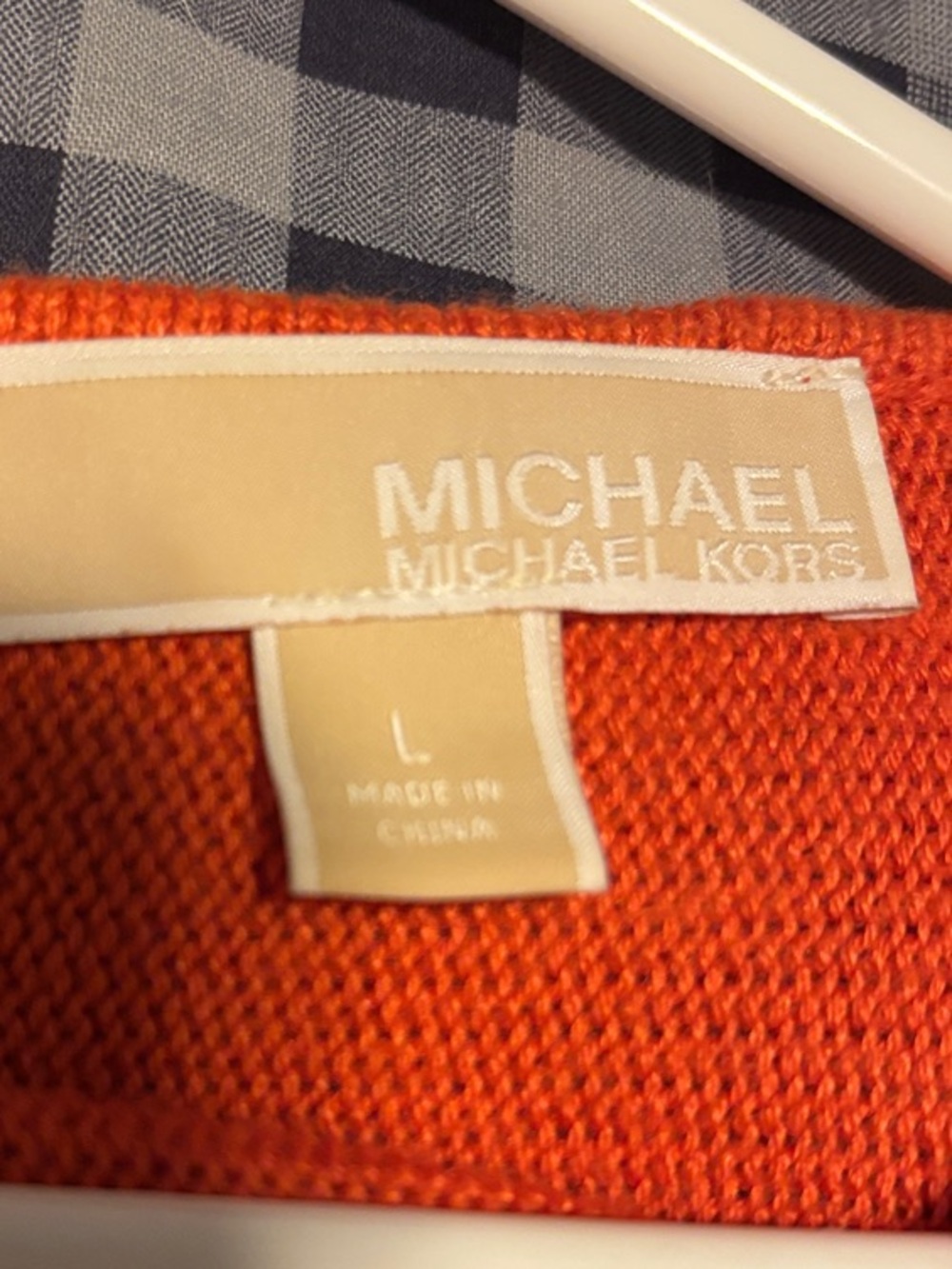 Women's Oversized Orange Knit Sweater - Picture 3 of 4